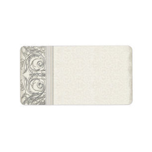 Silver Look Swirl Heart Elegant Wedding Address Label