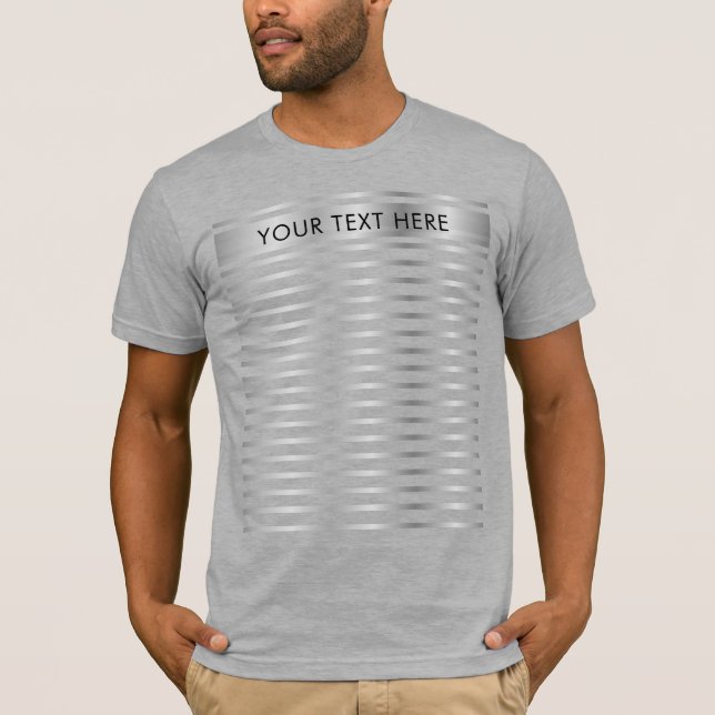 Silver Look Template Add Your Image Logo Text Mens T-Shirt (Front)