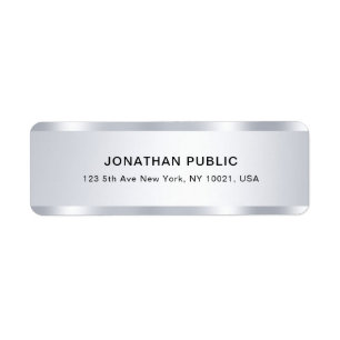 Silver Look Template Modern Glamour Return Address