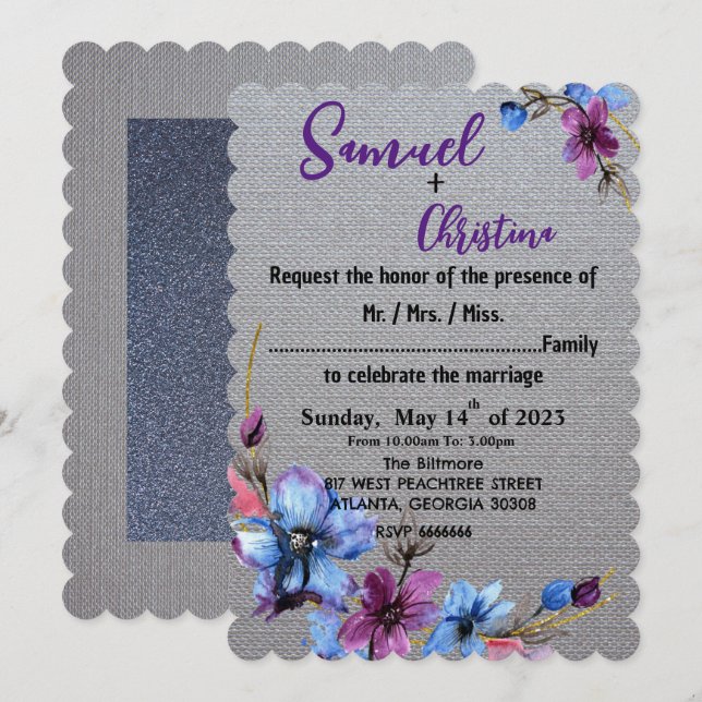 Silver lover  invitation (Front/Back)