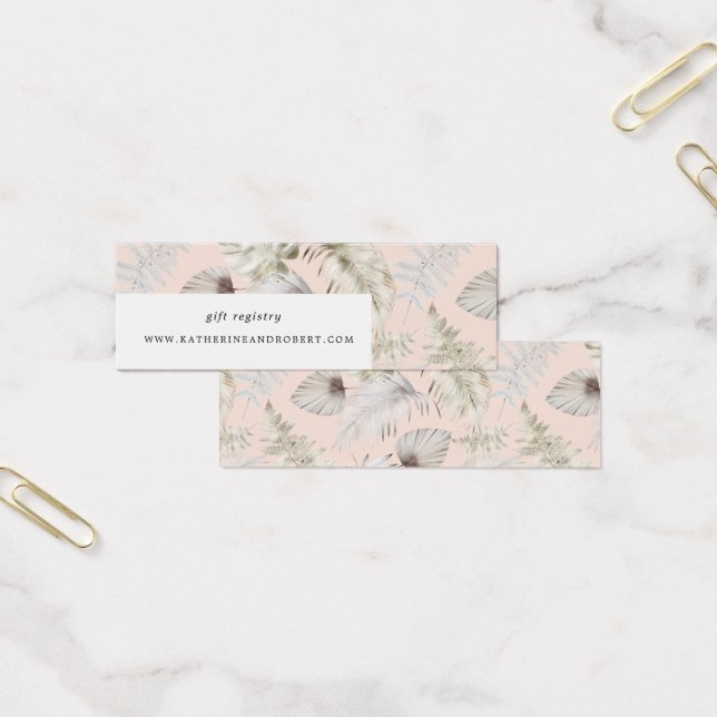 silver luxurious tropical foliage Wedding card (Office)