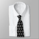 Silver Magen David Symbol Purim Style Pattern Tie<br><div class="desc">This festive faux silver glitter Magen David symbol pattern tie has the style for everyday while being fun enough to add to your Purim costume. The pattern of silvery grey Star of David symbols on an elegant coal black background makes this unique necktie a perfect addition to your Purim costume...</div>