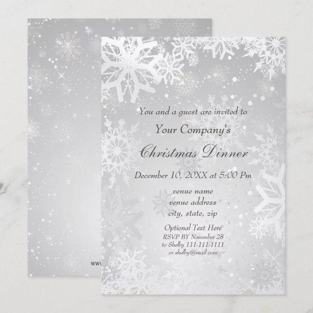 Silver Magical Holiday party Invite (Front/Back)