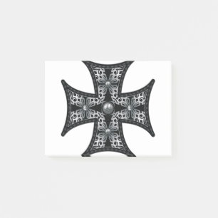 Silver Maltese Cross Post-it Notes