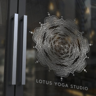 Silver Mandala Bohemian Elegant Reiki Yoga Studio Window Cling