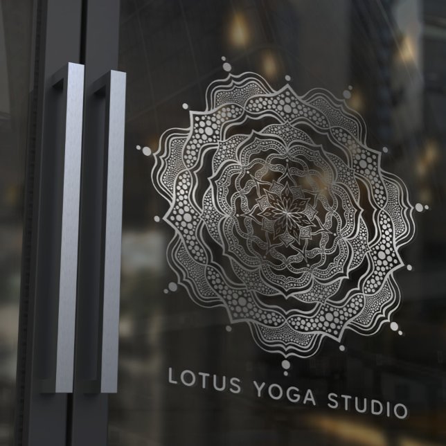  Silver Mandala Bohemian Elegant Reiki Yoga Studio Window Cling (Creator Uploaded)