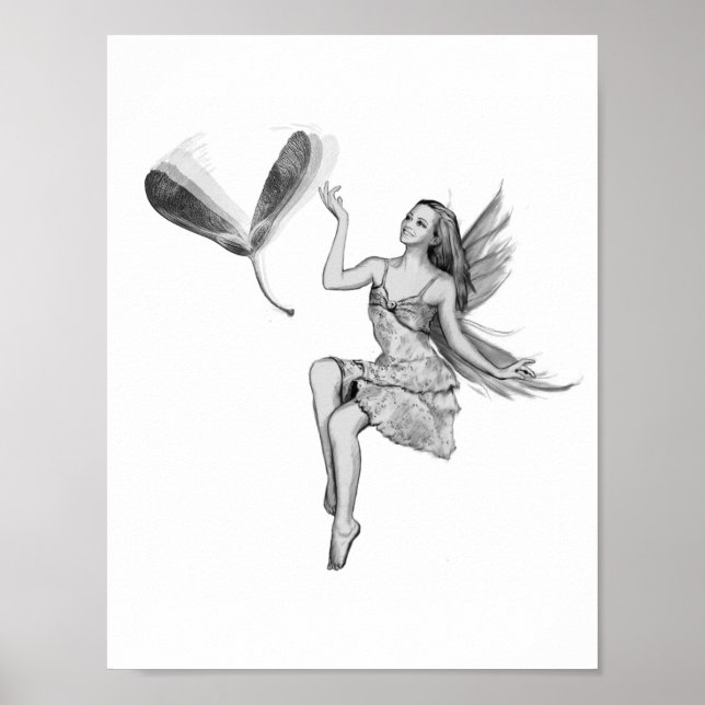 Silver Maple Fairy with Seeds Poster (Front)