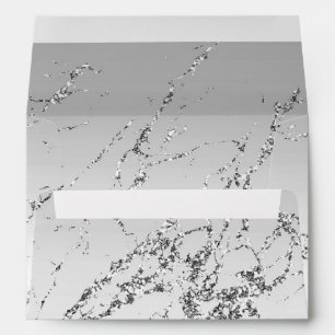 Silver Marble Glam Glitter Envelope