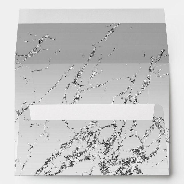 Silver Marble Glam Glitter  Envelope (Back (Bottom))