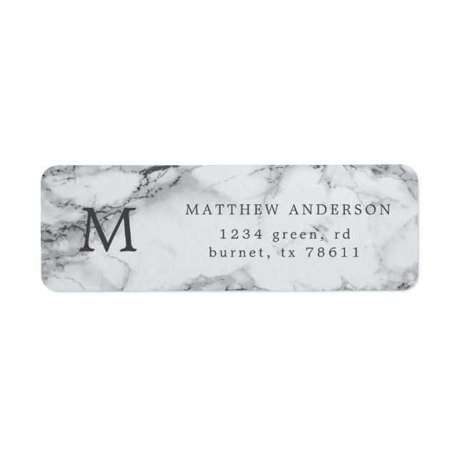 silver marble masculine return address (Front)