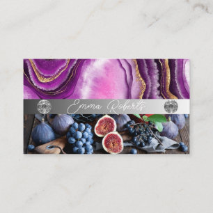 Silver Marble Pink Diamond Coach Business Card