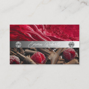 Silver Marble Pink Diamond Coach Business Card