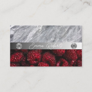 Silver Marble Pink Diamond Coach Business Card