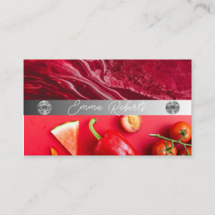 Silver Marble Pink Diamond Coach Business Card