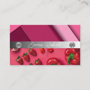 Silver Marble Pink Diamond Coach Business Card