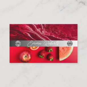 Silver Marble Pink Diamond Coach Business Card