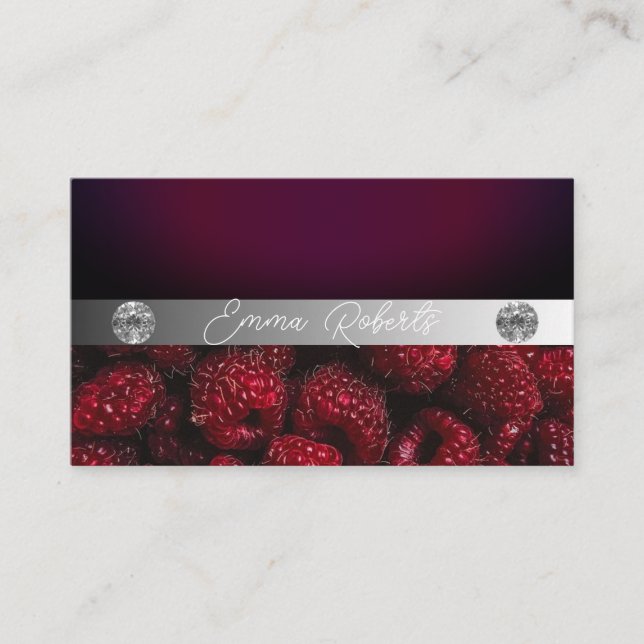 Silver Marble Pink Diamond Coach Business Card (Front)