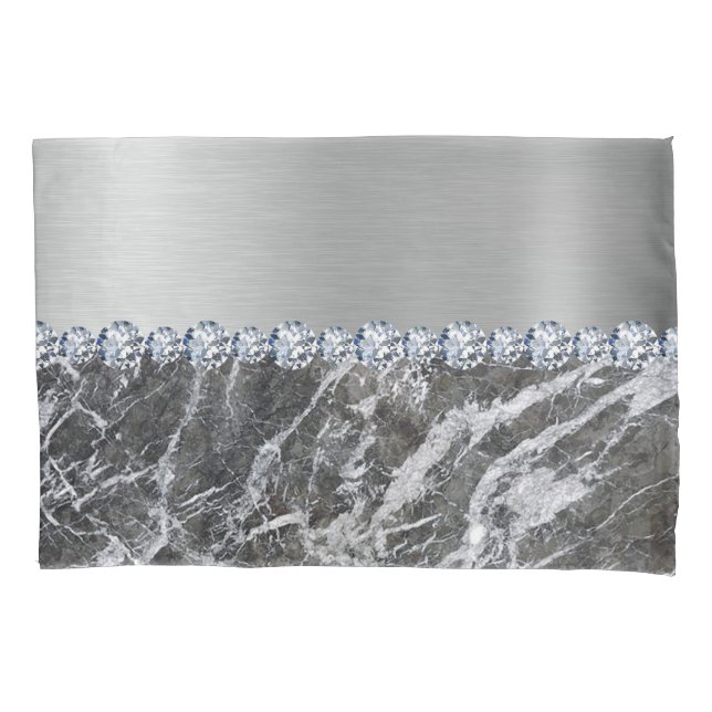 Silver Marble Standard Size Pillowcase (Front)