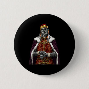 Silver Mask King Baldwin Iv Golden Mask Medieval A 6 Cm Round Badge