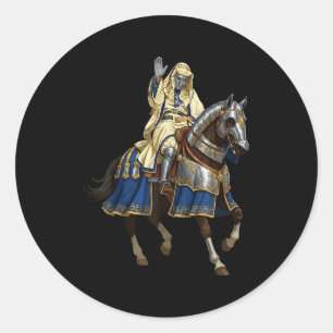 Silver Mask King Baldwin Iv Golden Mask Medieval A Classic Round Sticker