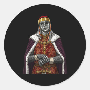 Silver Mask King Baldwin Iv Golden Mask Medieval A Classic Round Sticker