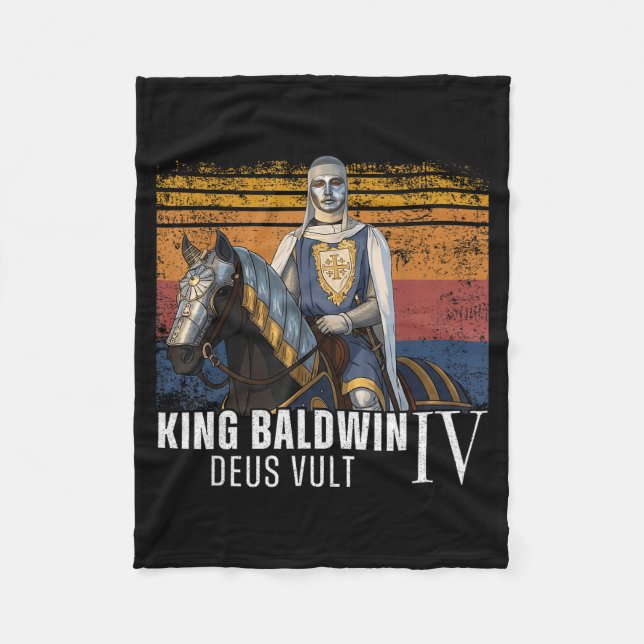Silver Mask King Baldwin Iv Golden Mask Medieval A Fleece Blanket (Front)