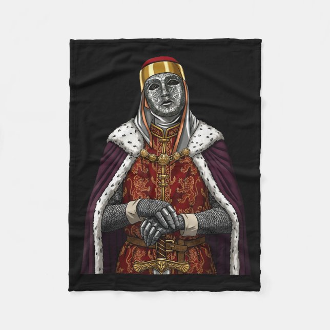 Silver Mask King Baldwin Iv Golden Mask Medieval A Fleece Blanket (Front)
