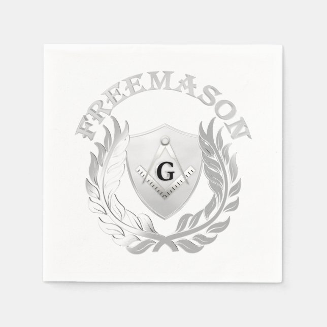 Silver masonry symbol napkin (Front)
