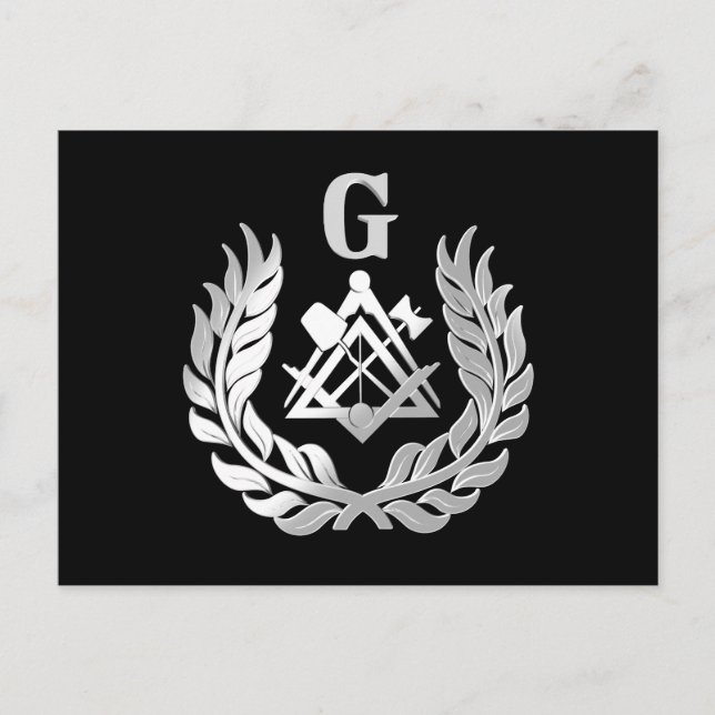 Silver masonry symbol postcard (Front)