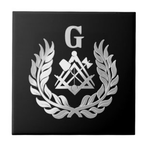 Silver masonry symbol tile