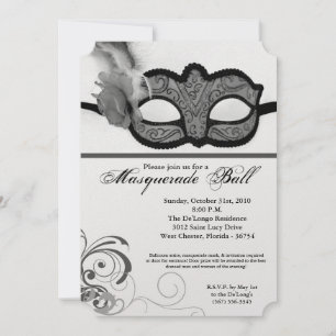 Silver Masquerade Ball Mask Costume Halloween Part Invitation