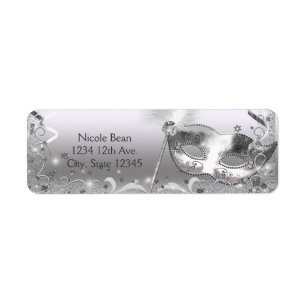 Silver Masquerade Mask Elegant Ball Birthday Party