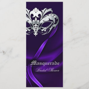 Silver Masquerade Purple Bridal Shower Invitation