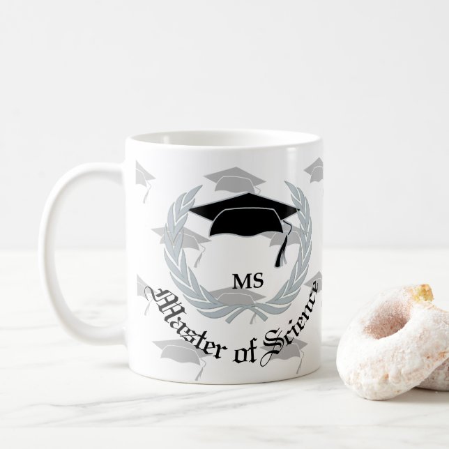 Silver Master Science Graduation Celebration Coffee Mug (With Donut)
