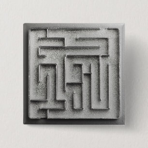 Silver maze 15 cm square badge