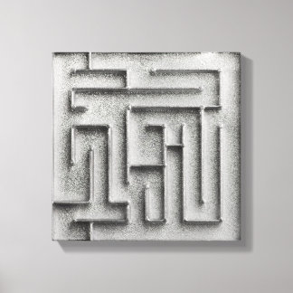 Silver maze canvas print