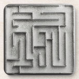 Silver maze coaster