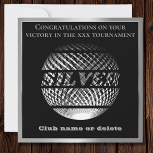 Silver medal 2nd place winner sport award Card