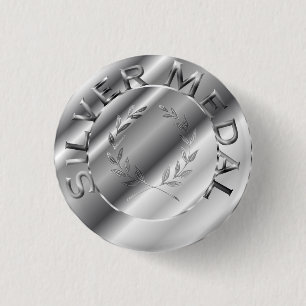 Silver Medal 3 Cm Round Badge