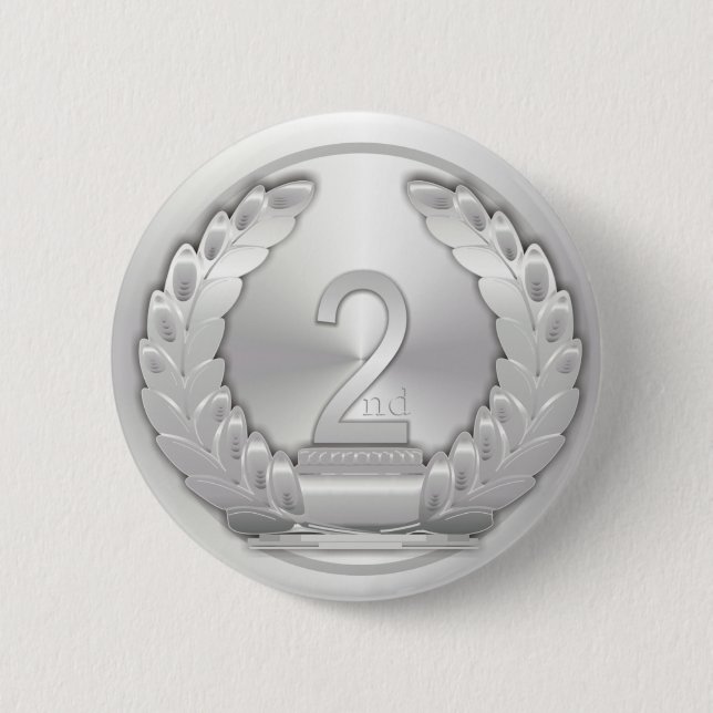 Silver Medal 6 Cm Round Badge (Front)