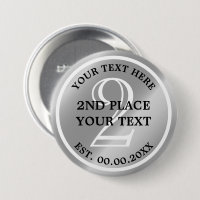 Silver Medal button for 2nd place in competition