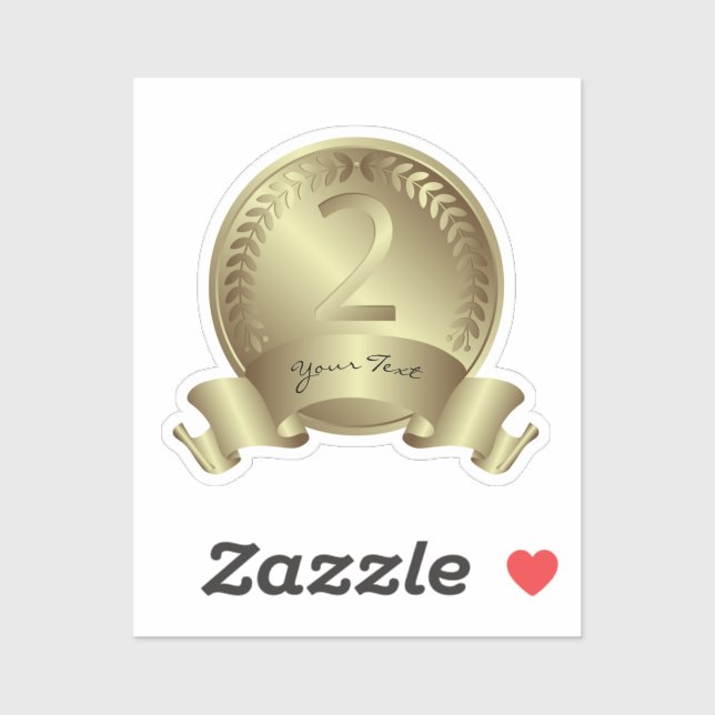 Silver Medal & Custom text Award Winner Sticker (Sheet)