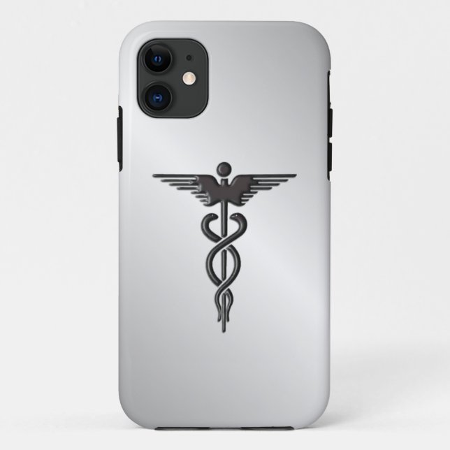 Silver Medical Caduceus Case-Mate iPhone Case (Back)