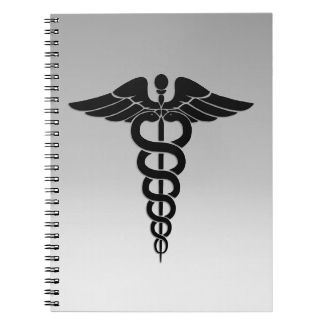 Silver Medical Caduceus Notebook (Front)