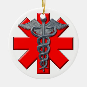 Silver Medical Profession Symbol Ceramic Tree Decoration