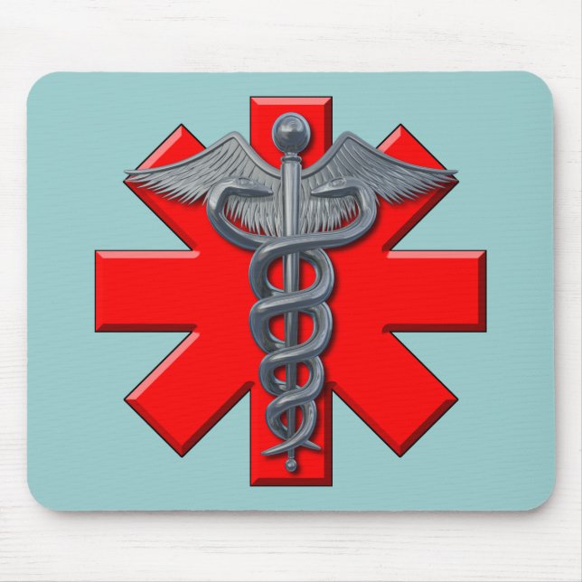 Silver Medical Profession Symbol Mouse Mat (Front)