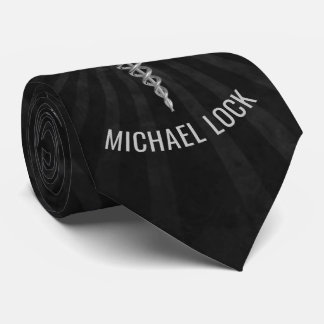 Silver Medical Symbol Personalised Nurses Doctors Tie