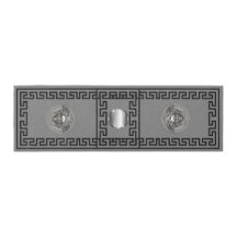 Silver Medusa Black Greek key over grey designer's