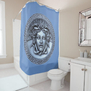 Silver Medusa Shower Curtain