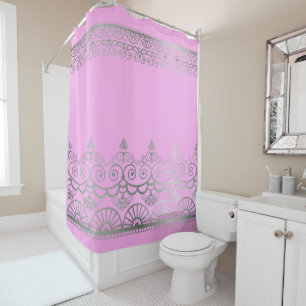 Silver Mehndi - Shower Curtain